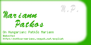 mariann patkos business card