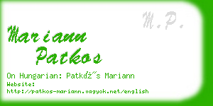 mariann patkos business card